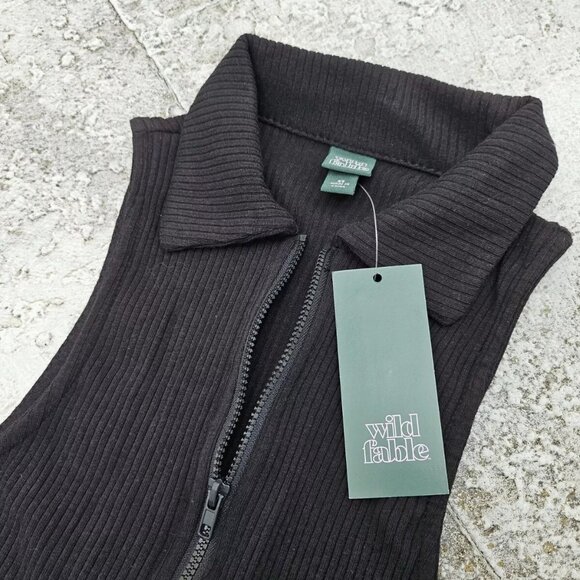 Wild Fable Women Knit Dress Quarter Zip Sleeve Less Bodycon Dress Size XS - Picture 6 of 9